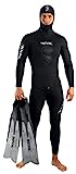 SEAC Royal, Muta In Neoprene Da 5 Mm Per Apnea E Pesca Subacquea Salopette Giacca Con Cappuccio...