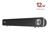 Trust Arys Soundbar Dal Design Raffinato e Potenza In Uscita di 12 Watt, USB, Nero