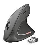 Trust Verto Mouse Verticale Ergonomico Wireless 800/1200/1600 DPI, Nero