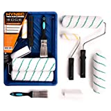 Rullo Pittura per Imbiancare Pareti e Soffitti con Pennelli Pittura, Vassoio, Mini Rulli, Manici e...