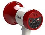 Magikl Megafono Portatile Professionale - Altoparlante con Sirena, Lettore MP3, Registratore -...