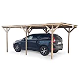 Gazebo garage copertura auto legno nordico trattato esterno 300x560xH230cm 60538