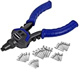WORKPRO Rivettatrice Manuale con 5 Testa Intercambiabile, Pistola a Rivetti con 100 Rivetti, Dado a...