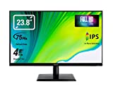 Acer EK241Ybix Monitor, 23,8', Display IPS Full HD, 75 Hz, 4 ms, 16:9, VGA, HDMI 1.4, Schermo PC con...