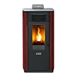 Qlima Stufa a pellet Eleonora 8,24Kw rossa + telecomando