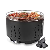 Barbecue a Carbonella Senza Fumo, Barbecue Portatile, Ventilatore a Batteria e Mirco, Tempo di...