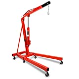 EBERTH 1000 kg Gru per Officina idraulica (Braccio della Gru 1050-1590 mm, 6 Ruote, Pieghevole,...