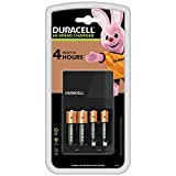 Duracell - Caricabatterie da 4 Ore, con incluse batterie ricaricabili, 2 AA + 2 AAA
