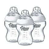 Tommee Tippee Closer to Nature Baby Bottles, Breast-Like Teat with Anti-Colic Valve, 260ml, Pack of...