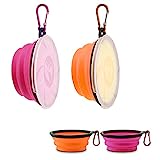 Aoliandatong 2PZ Ciotole Pieghevoli per Cani e Gatti, Ciotola Silicone per Gatti, Ciotola Cane...