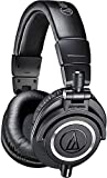 Audio Technica ATH-M50X Cuffie professionali per il monitoraggio, 3 cavi inclusi, Nero