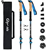 Glymnis Bastoni Trekking Bastoncini da Trekking 3 Sezioni Lunghezza Regolabile 65-135cm in Alluminio...