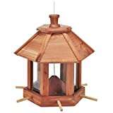 Mangiatoia per uccelli, 26 x 26 x 27 cm, in legno