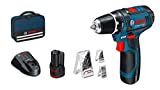 Bosch Professional Sistema 12V Trapano Avvitatore GSR 12V-15, incl. batteria 2x2.0 ecaricabatterie,...