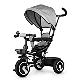 Fascol 6 in 1 Triciclo per Bambini con Sedile Girevole Adatto per età 12 Mesi - 5 Anni (Grigio)