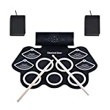 Asmuse™ Batteria Elettronica Portatile da Tavolo Tamburo Pieghevole Set con 9 Pad in Silicone...