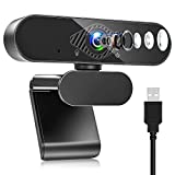 Teaisiy Webcam per PC, Webcam con Microfono HD 1080P 30PFS Può Essere Fisso per Videochiamate,...