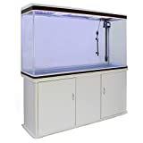 Monster Shop - Acquario 300 Litri con Armadietto Bianco, Luce a LED & Visione a 180°