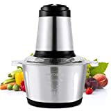 Tritatutto Elettrico, 300W 1.8L Tritatutto da Cucina Elettrico Tritacarne in Acciaio Inox Frullatore...