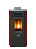 QLIMA Stufa a Pellet Fiorina 74 S-Line Potenza Termica 7.45 kW 200 m3 Riscaldabili Colore Rosso