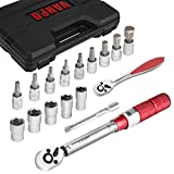 Chiave Dinamometrica 1/4', VANPO 5-25 Nm Chiavi Dinamometriche, Precisione ± 3%, 17 Pezzi Set di...
