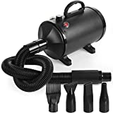 Display4top 2800W Soffiatore per Cani con 4 Ugelli, Velocità di Vento Regolabile, Meno Rumore,...