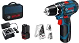 Bosch Professional Sistema 12V Trapano Avvitatore GSR 12V-15, incl. batteria 2x2,0 + caricabatterie,...