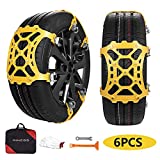 Catene da Neve, 6 Pcs Antiscivolo Catene per Pneumatici, Catena da Neve in TPU per Autocarri...