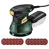 Levigatrice Orbitale 350W, TECCPO 13000 RPM 6 Velocità Regolabili Levigatrice Rotorbitale, 12 Pezzi...