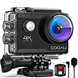 COOAU Action Cam HD 4K 20MP WiFi Con Microfono Esterno Fotocamera Sott'acqua 40M con Telecomando...