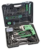 Hitachi DV16VSS Trapano con Percussione e Kit 100 Accessori, 600 W, Verde/Grigio, 1/2_Pollici