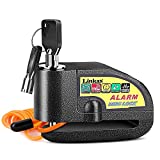 Linkax Lucchetto Antifurto Moto Bloccadisco Moto con Allarme Sonoro 110DB,Allarme Freno a Disco...