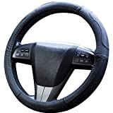 Upgrade4cars Coprivolante Auto Universale Nero in Finta Pelle | Copertura di Volante Diametro 37-39...