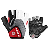 INBIKE Gel Guanti MTB da Ciclismo Estivi Senza Dita Bicicletta Bici Gloves da Uomo(Rosso,L)