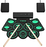 Batterie Elettroniche Portatili Touch-up Sensibile Al tocco Digitale Kit di Batteria 9 Drum Pads 2...