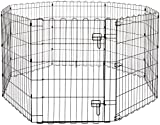 Amazon Basics - Recinzione in metallo per cani, pieghevole, per l’esercizio, 152,4 x 152,4 x 76,2...