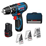 Bosch Professional Sistema 12V Trapano Avvitatore con Percussione GSB 12V-15 trapano Ø legno max:...