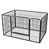 FEANDREA Recinto per Animali in Metallo, 122 x 80 x 70 cm, Grigio PPK04GY