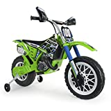INJUSA 6775 - Moto da cross Kawasaki a batteria, colore: verde, taglia unica
