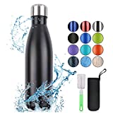 flintronic Portatile Borraccia, 500ML Termica Bottiglia Acciaio Inox Bottiglia Acqua d'Acqua...